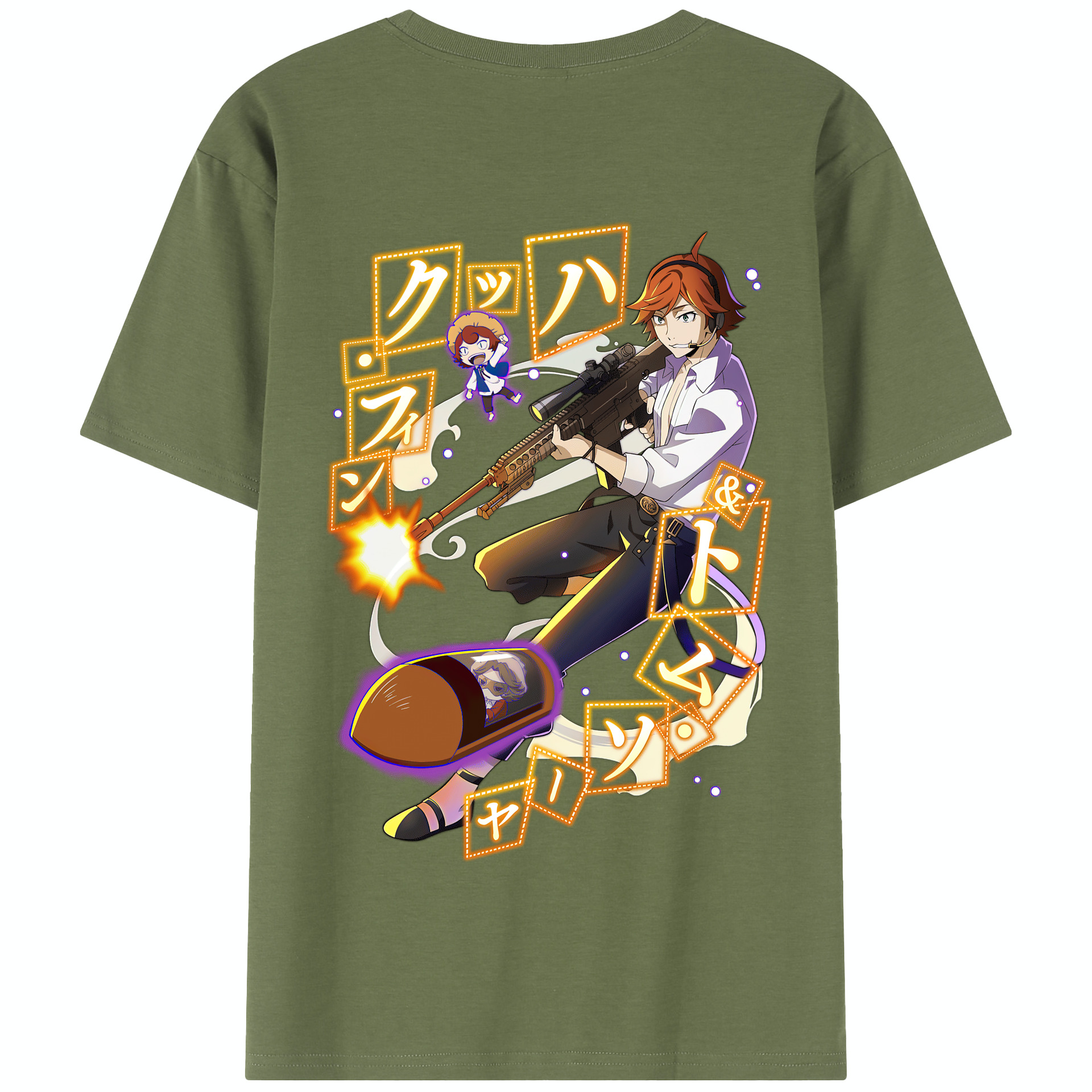 （画像用） 文豪ストレイドッグス Bungo Stray Dogs 綿100％半袖Tシャツ（背面プリント）